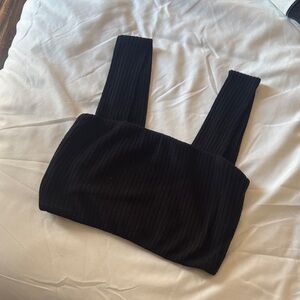 Black Ribbed Women's Top